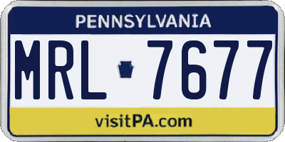PA license plate MRL7677