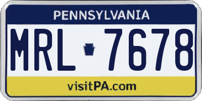 PA license plate MRL7678