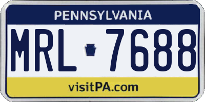 PA license plate MRL7688