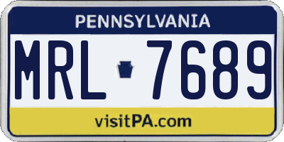 PA license plate MRL7689