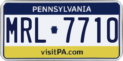 PA license plate MRL7710