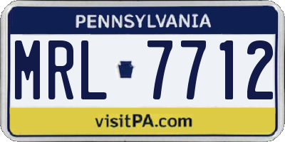 PA license plate MRL7712