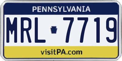 PA license plate MRL7719