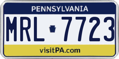 PA license plate MRL7723