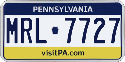 PA license plate MRL7727