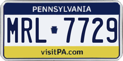 PA license plate MRL7729