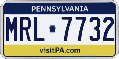 PA license plate MRL7732