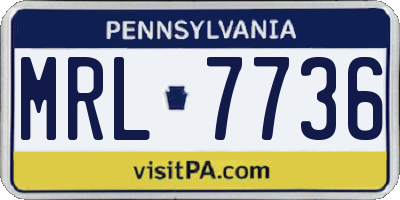 PA license plate MRL7736
