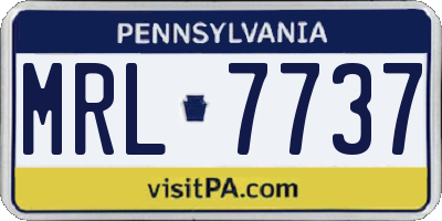 PA license plate MRL7737