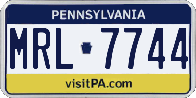 PA license plate MRL7744