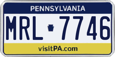 PA license plate MRL7746