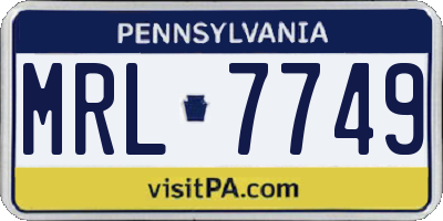 PA license plate MRL7749