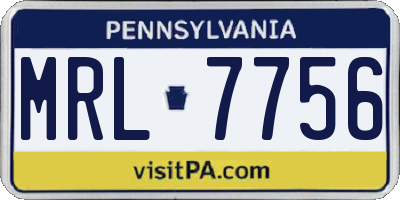 PA license plate MRL7756