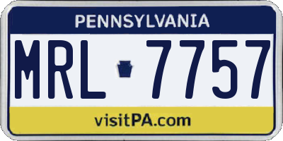 PA license plate MRL7757