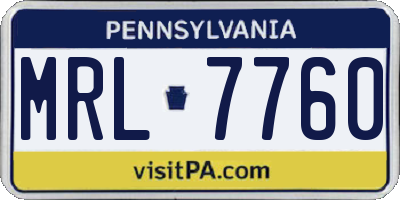 PA license plate MRL7760