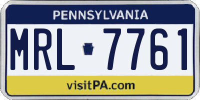 PA license plate MRL7761