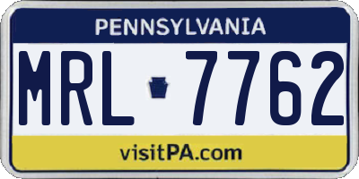 PA license plate MRL7762