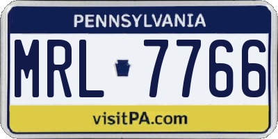 PA license plate MRL7766