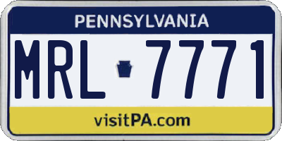 PA license plate MRL7771