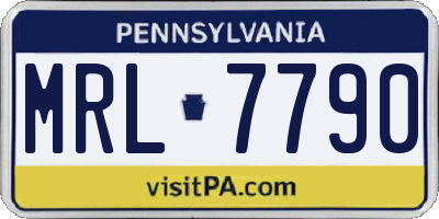 PA license plate MRL7790