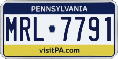 PA license plate MRL7791