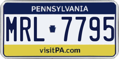 PA license plate MRL7795