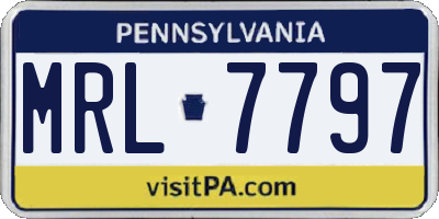 PA license plate MRL7797