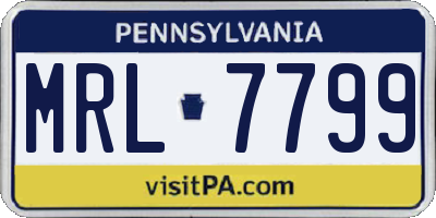 PA license plate MRL7799