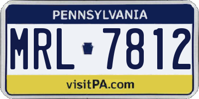 PA license plate MRL7812