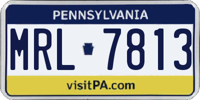 PA license plate MRL7813