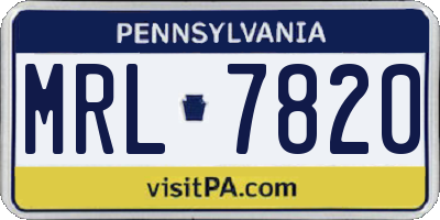 PA license plate MRL7820
