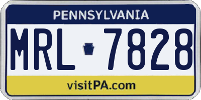 PA license plate MRL7828