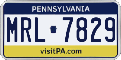 PA license plate MRL7829