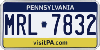 PA license plate MRL7832