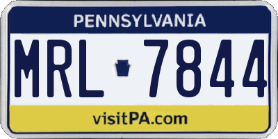 PA license plate MRL7844