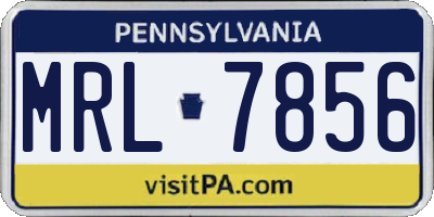 PA license plate MRL7856