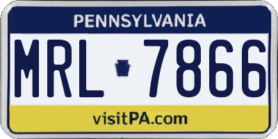 PA license plate MRL7866