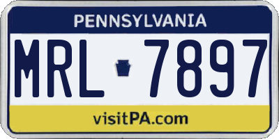 PA license plate MRL7897