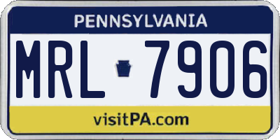 PA license plate MRL7906