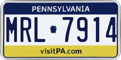 PA license plate MRL7914
