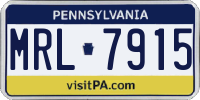 PA license plate MRL7915