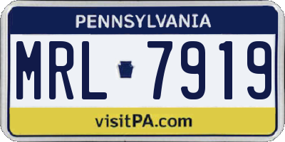 PA license plate MRL7919