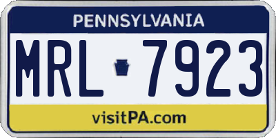 PA license plate MRL7923