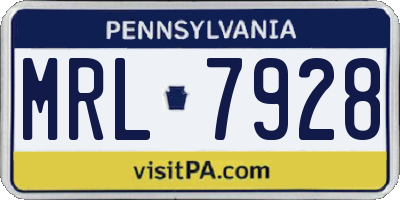 PA license plate MRL7928