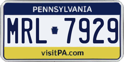 PA license plate MRL7929