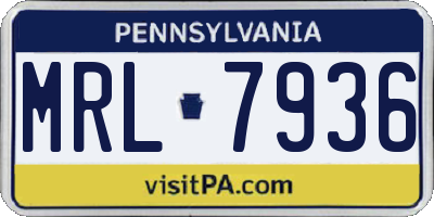 PA license plate MRL7936