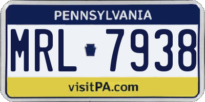 PA license plate MRL7938