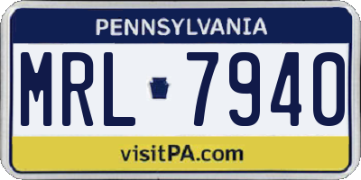 PA license plate MRL7940