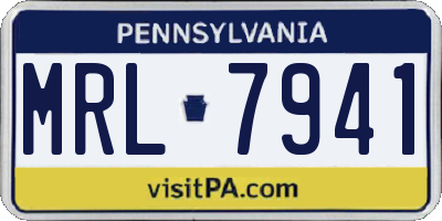 PA license plate MRL7941