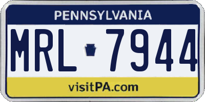 PA license plate MRL7944